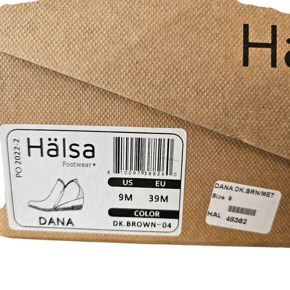 Hälsa Dana Ankle Wedge Bootie Womens 9 Brown Suede and Brown Leather Double Zip - Picture 3 of 14